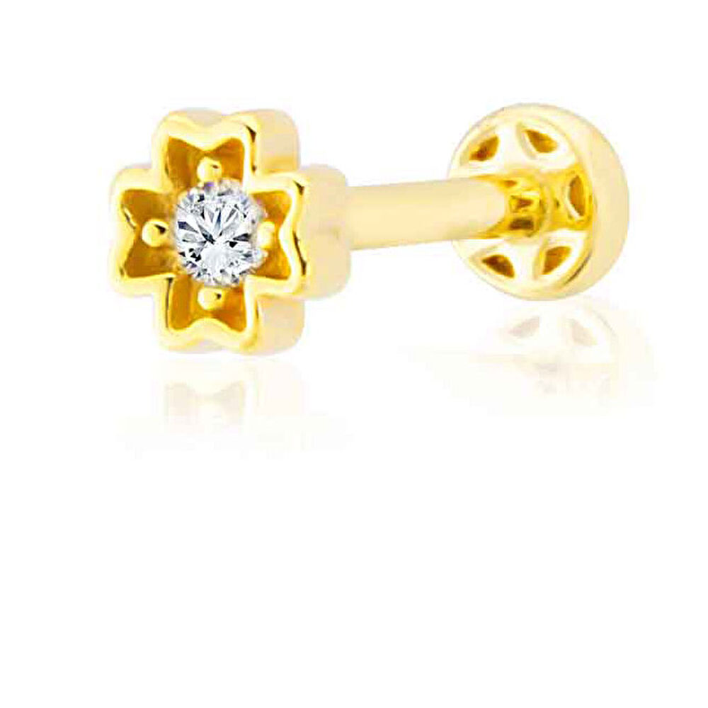 Altın Tragus Taşlı  Küpe - 0001812
