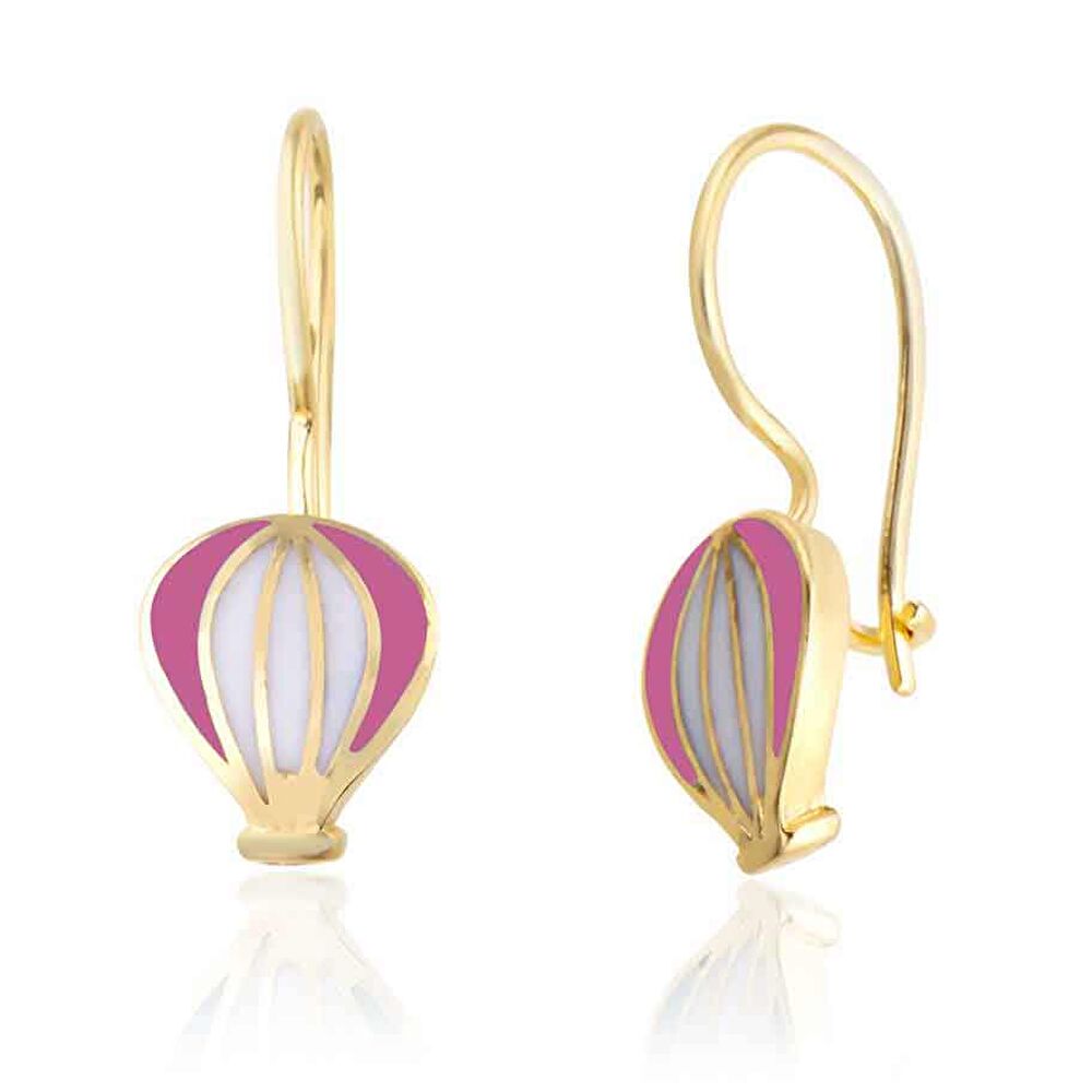 Balon Pembe Mineli Küpe - 0040468