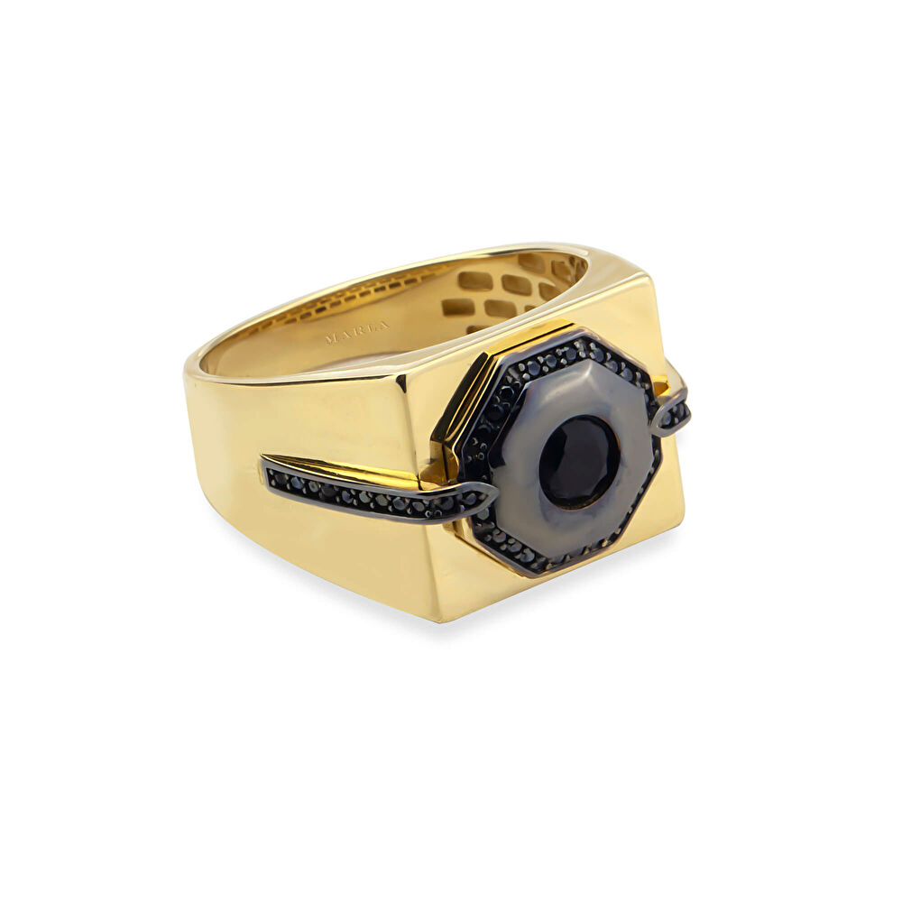 Mine Detaylı Erkek Yüzük - 90535