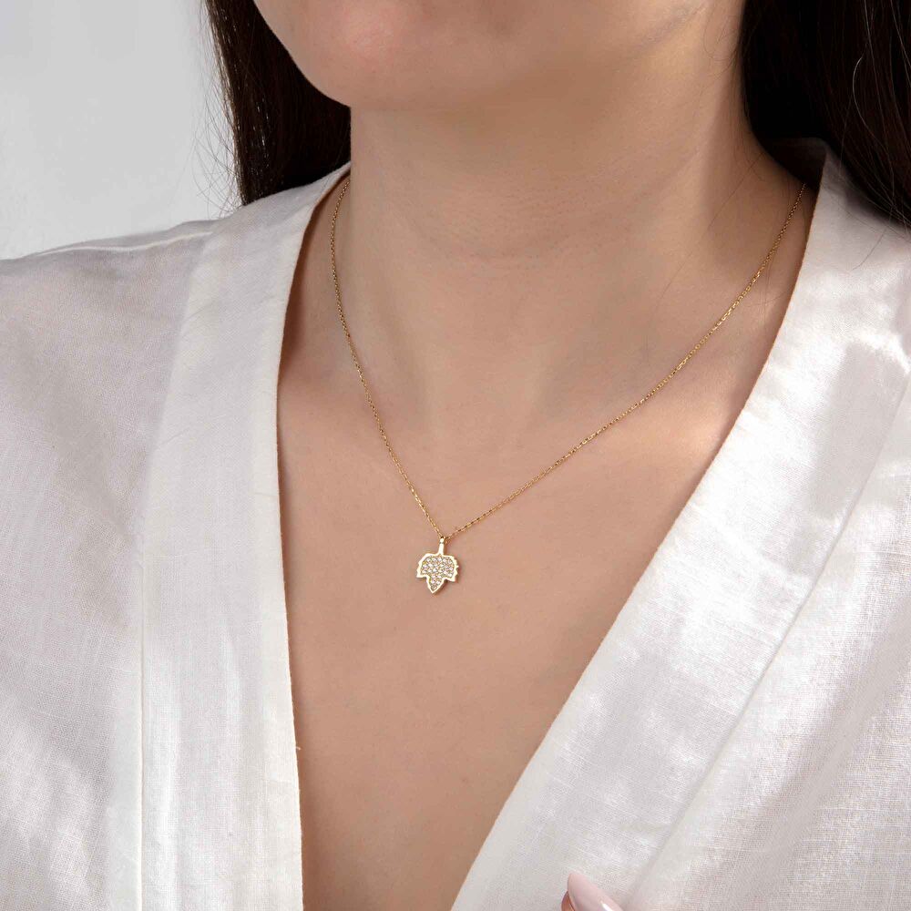 Altın Yaprak Kolye - 0001588