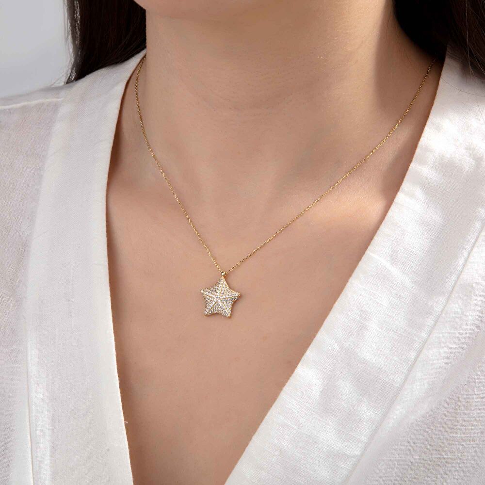 Altın Yıldızlı Kolye - 0001603