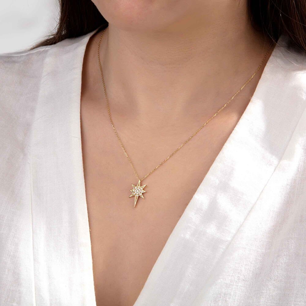 Altın Yıldız Figürlü Kolye - 0001647