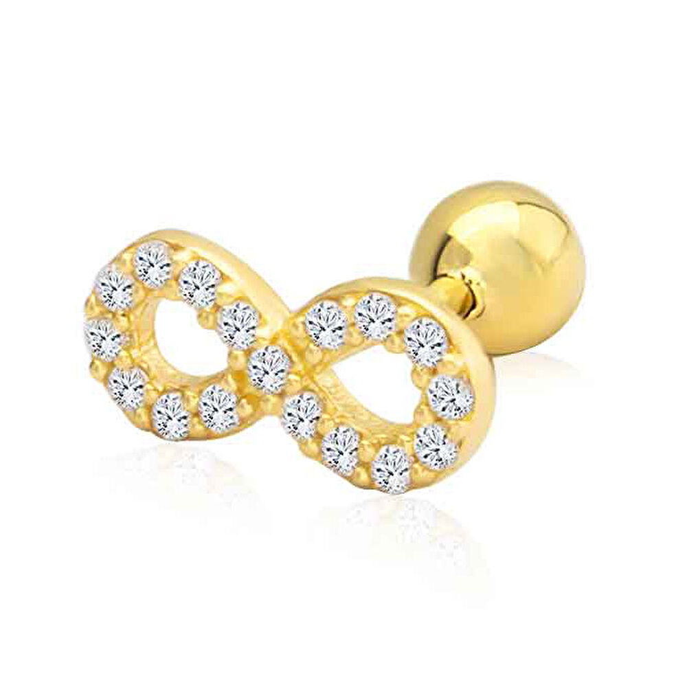 Altın Taşlı Sonsuzluk Tragus Küpe - 0001794