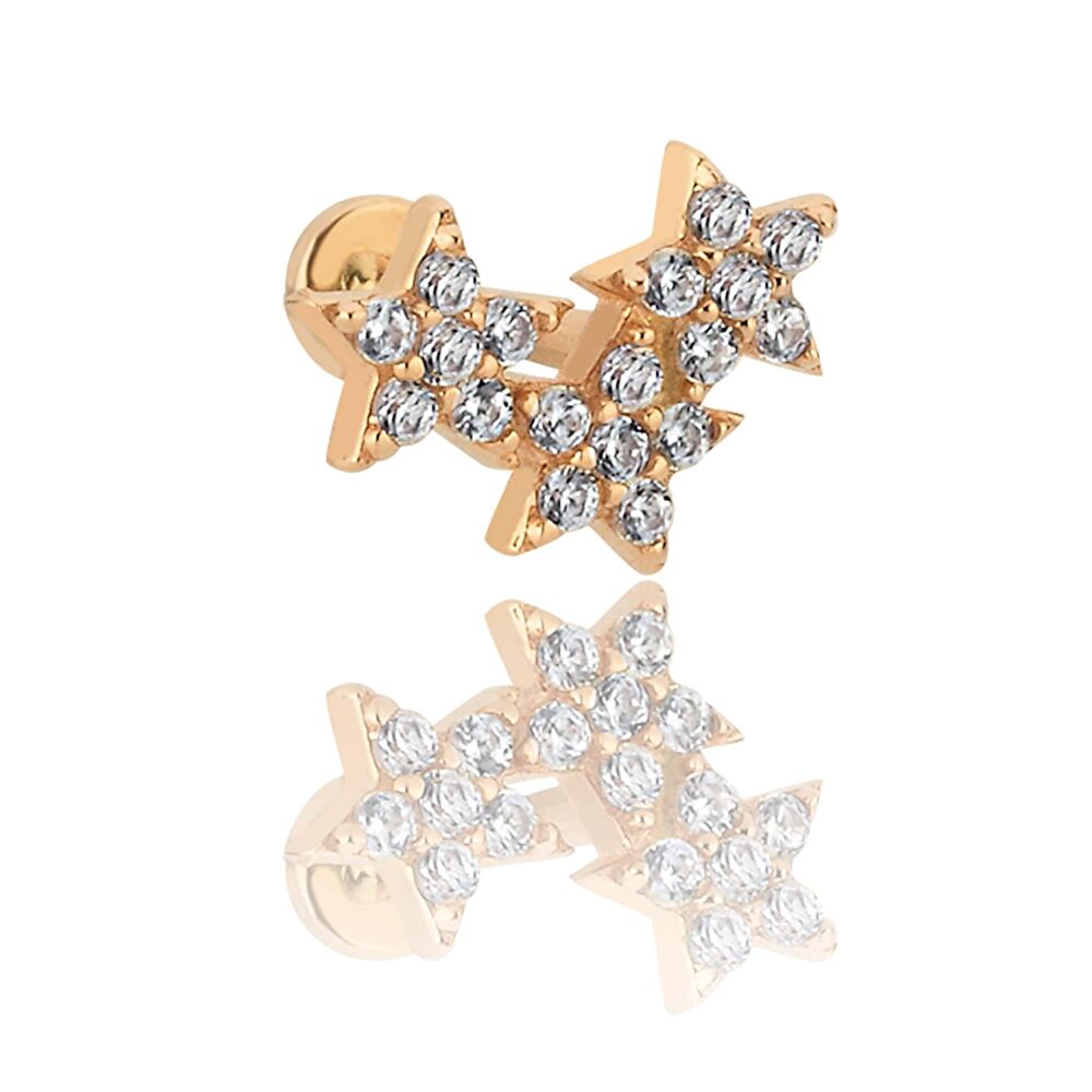 Taşlı Üç Yıldız Rose Tragus - 2775