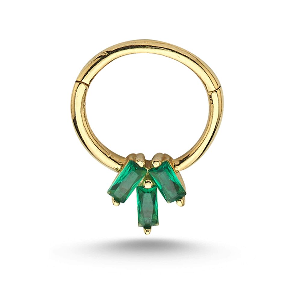 Renkli Baget Taşlı Piercing - 2844