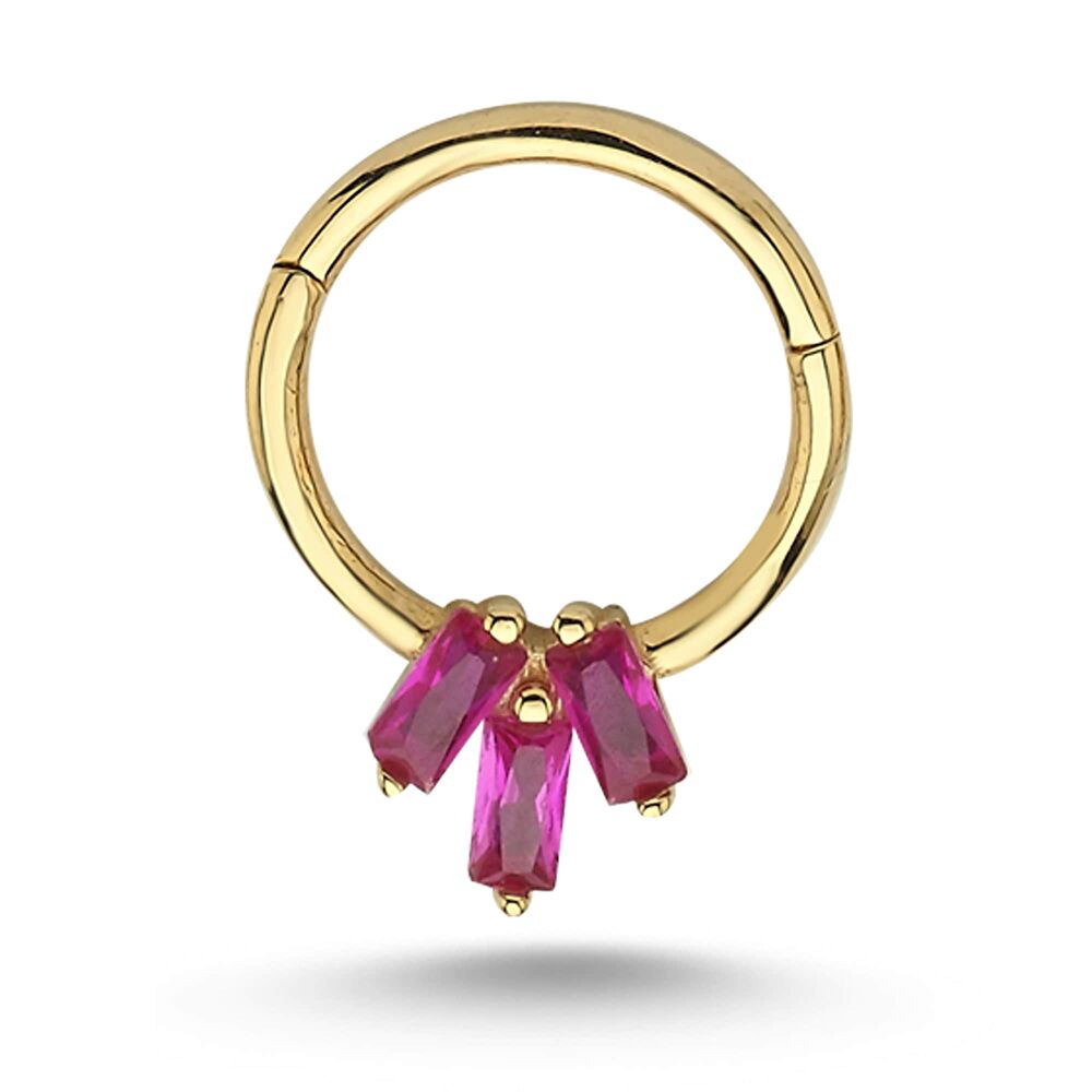 Renkli Baget Taşlı Piercing - 2843