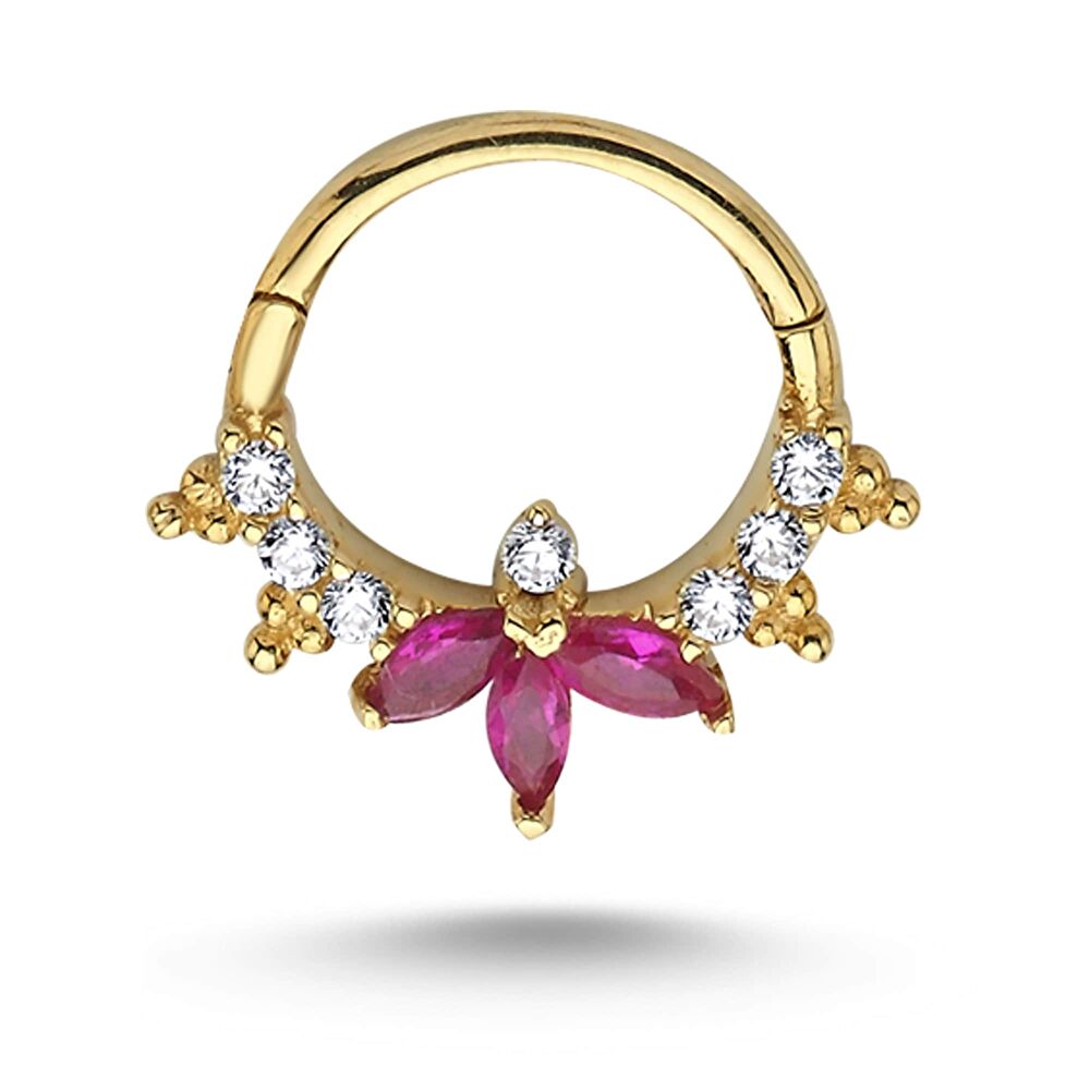 Renkli Markiz Taşlı Piercing - 2850