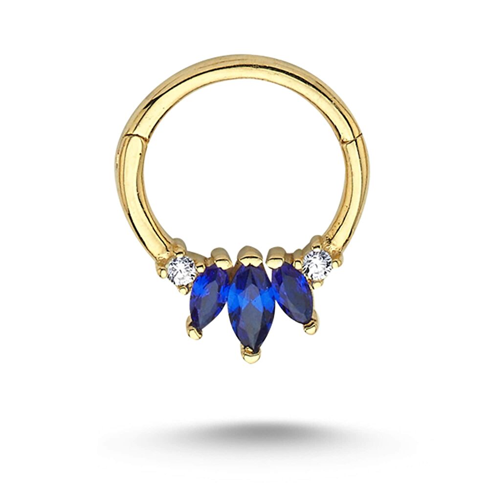 Renkli Markiz Taşlı Piercing - 2852