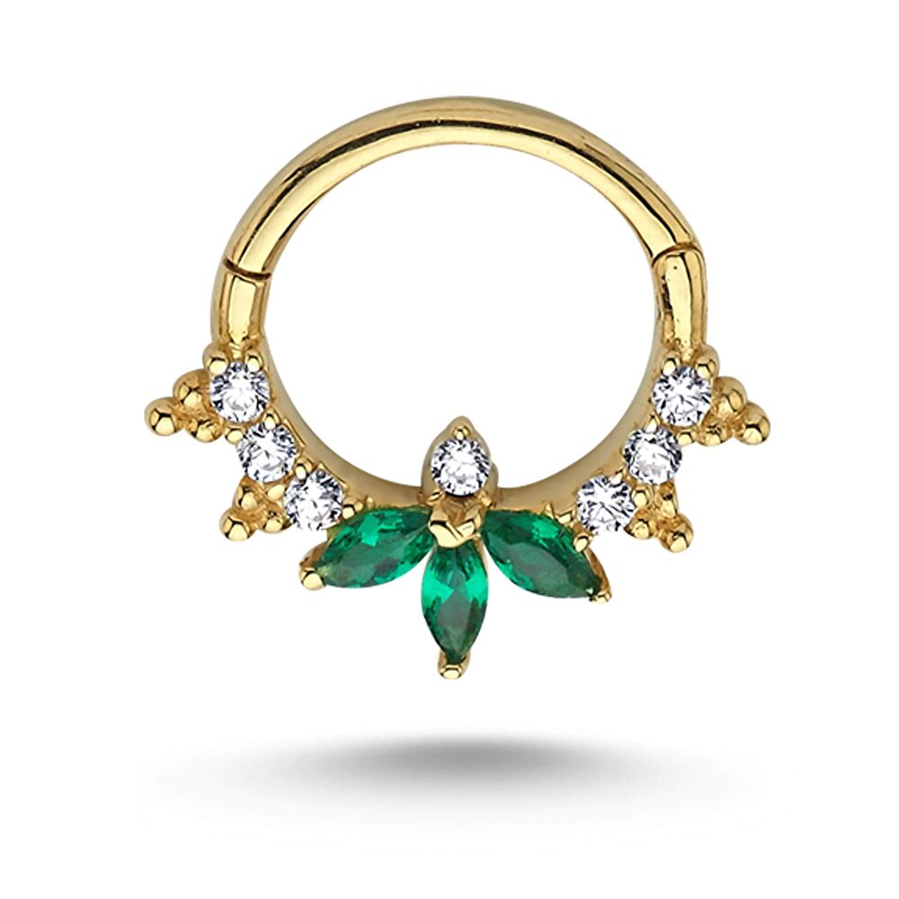 Renkli Markiz Taşlı Piercing - 2854