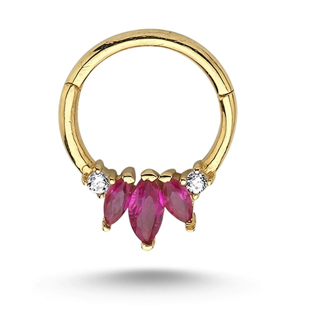 Renkli Markiz Taşlı Piercing - 2855