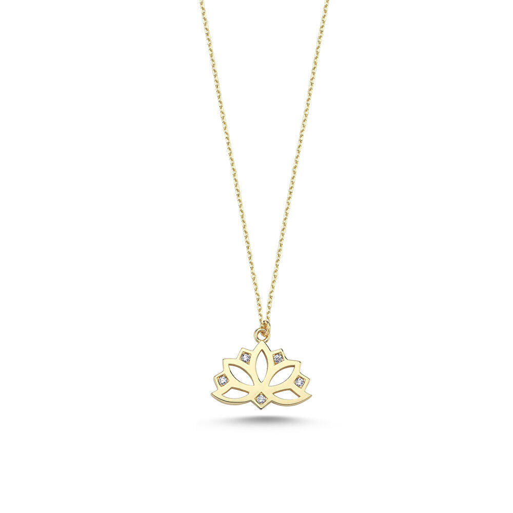 Altın Lotus Kolye - 2904