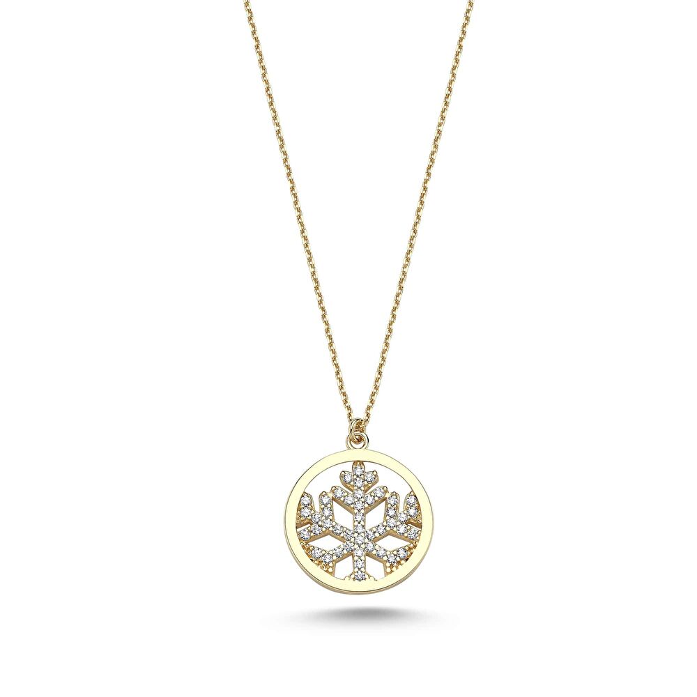 Taş Detaylı Altın Kartanesi Kolye - 0002993