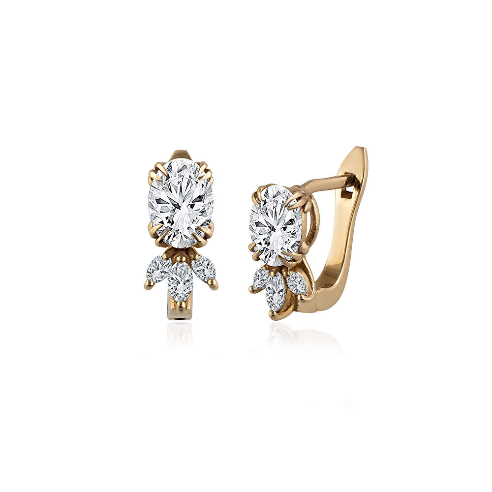 Pırlanta Oval Küpe 0.44 Karat - 090617