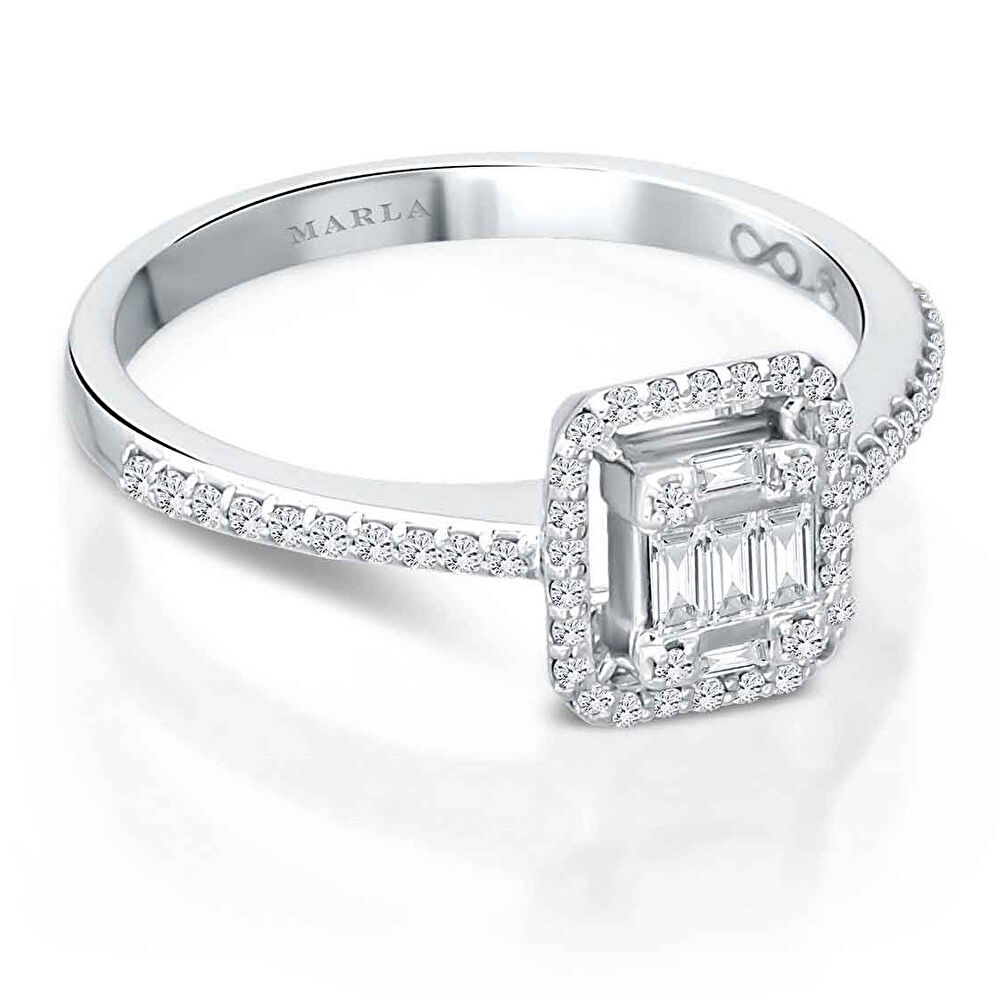 Pırlanta Baget Yüzük 0.61 Ct. - 230623-004