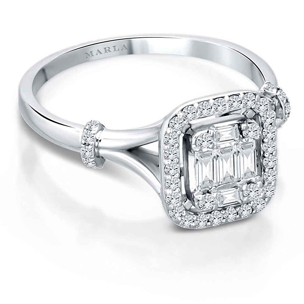 Pırlanta Baget Yüzük 0.44 Ct. - 230623-006