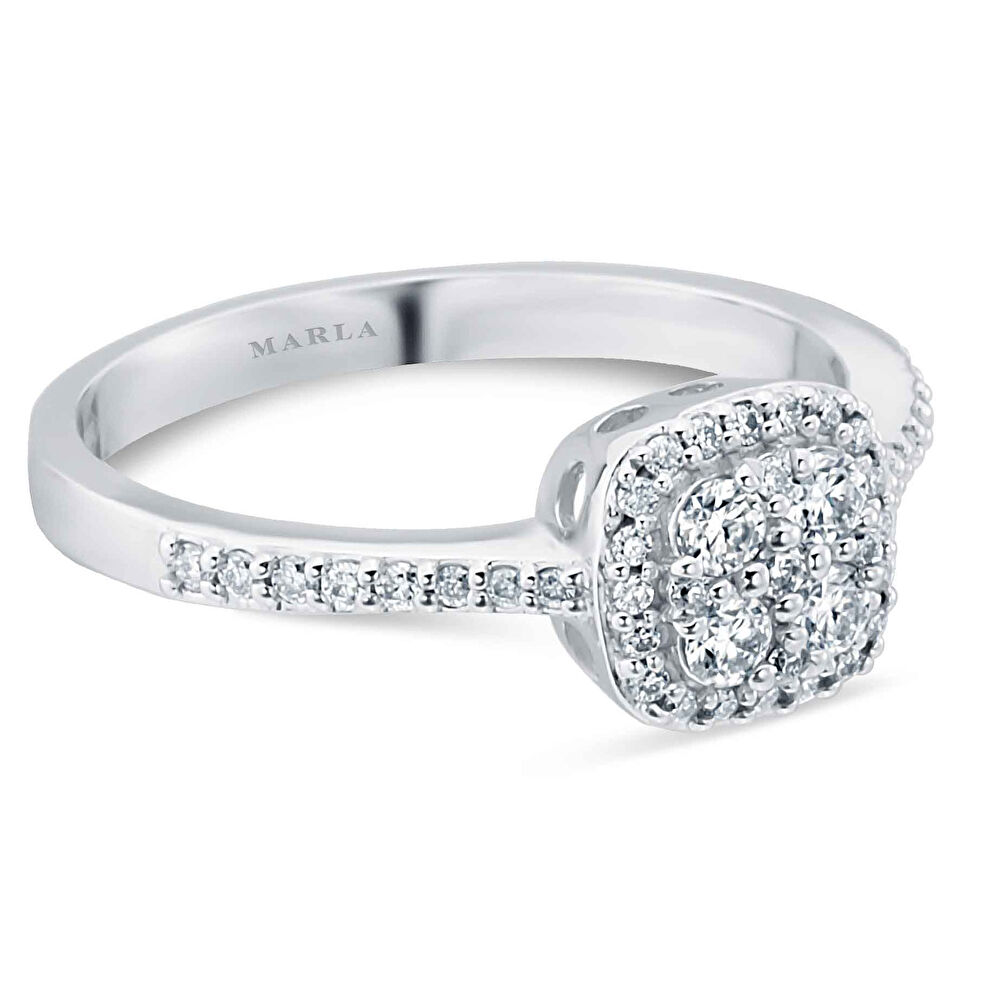 Pırlanta Yan Taşlı Tektaş Yüzük 0.40 ct - 230623-048