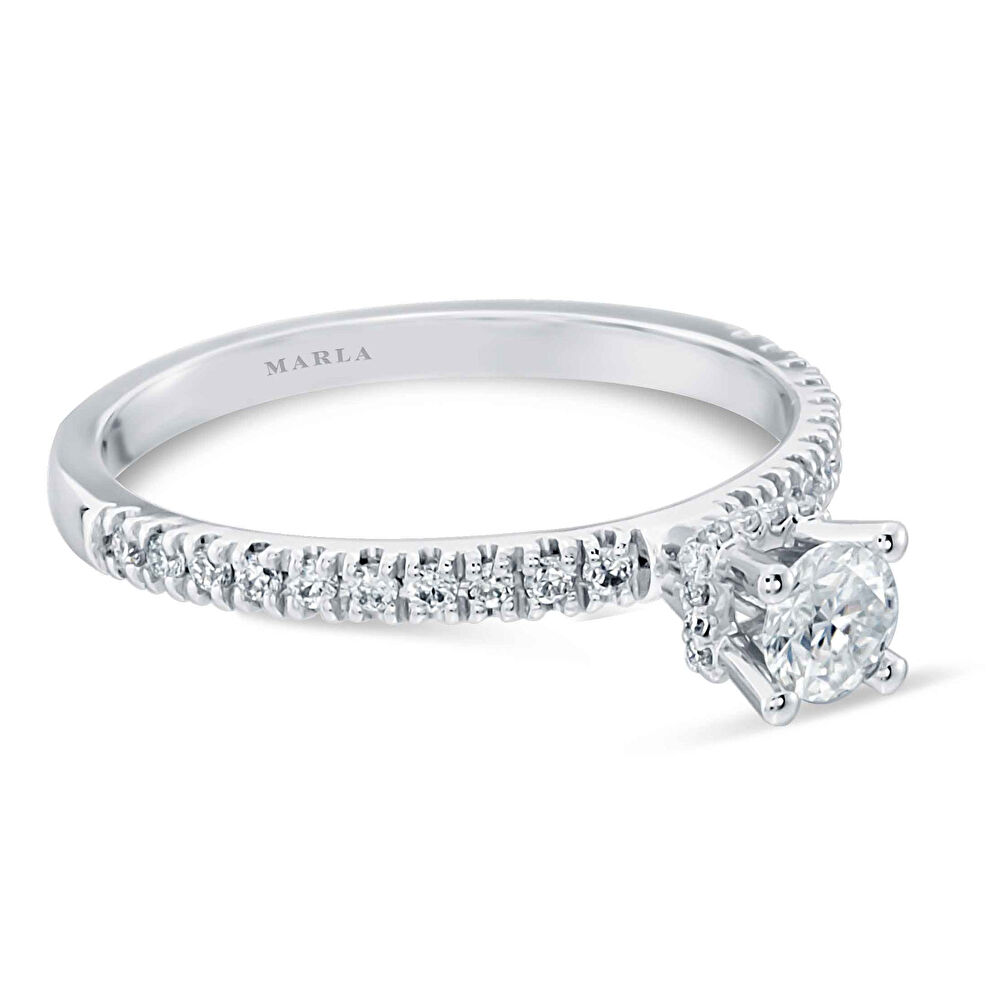 Pırlanta Yarım Tur Tektaş Yüzük 0.40 ct - 230623-055