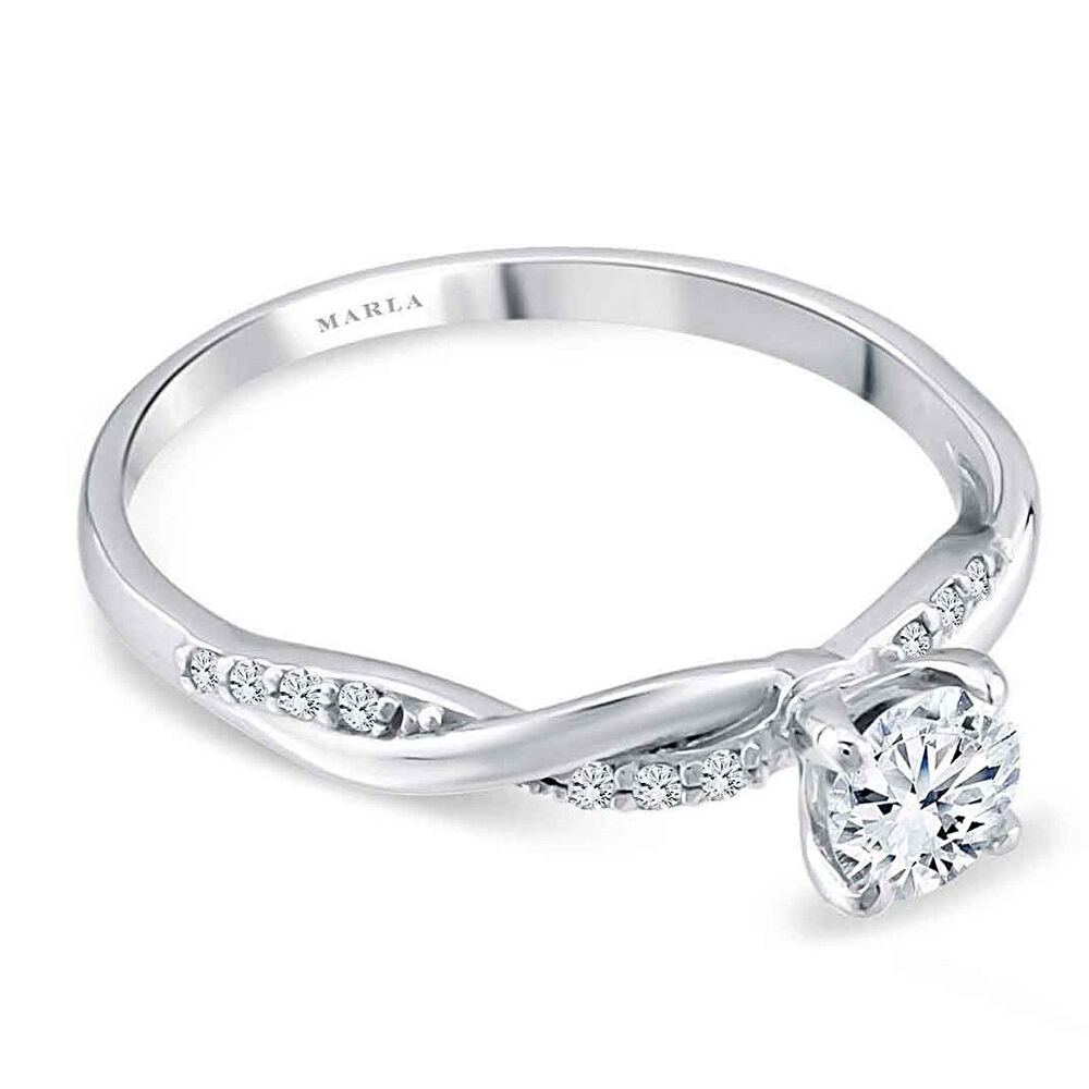 Pırlanta Kenar Taşlı Tektaş Yüzük 0.48 ct - 230623-056