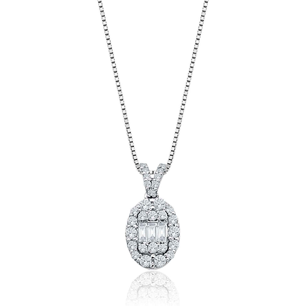 Pırlanta Baget Kolye 0.40 Ct - 05072023-108