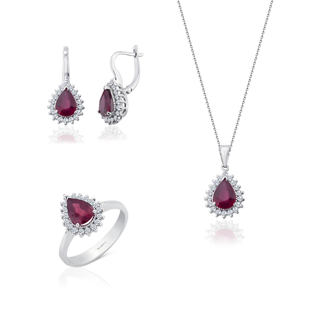 Damla Yakut Pırlanta Yüzük 0.53 ct - 0572023-322