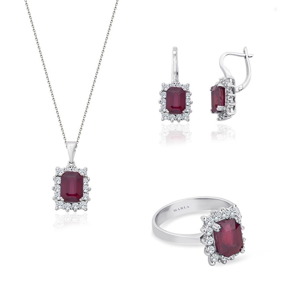 Yakut Yantaşlı Yüzük 0.40 ct - 0572025-390