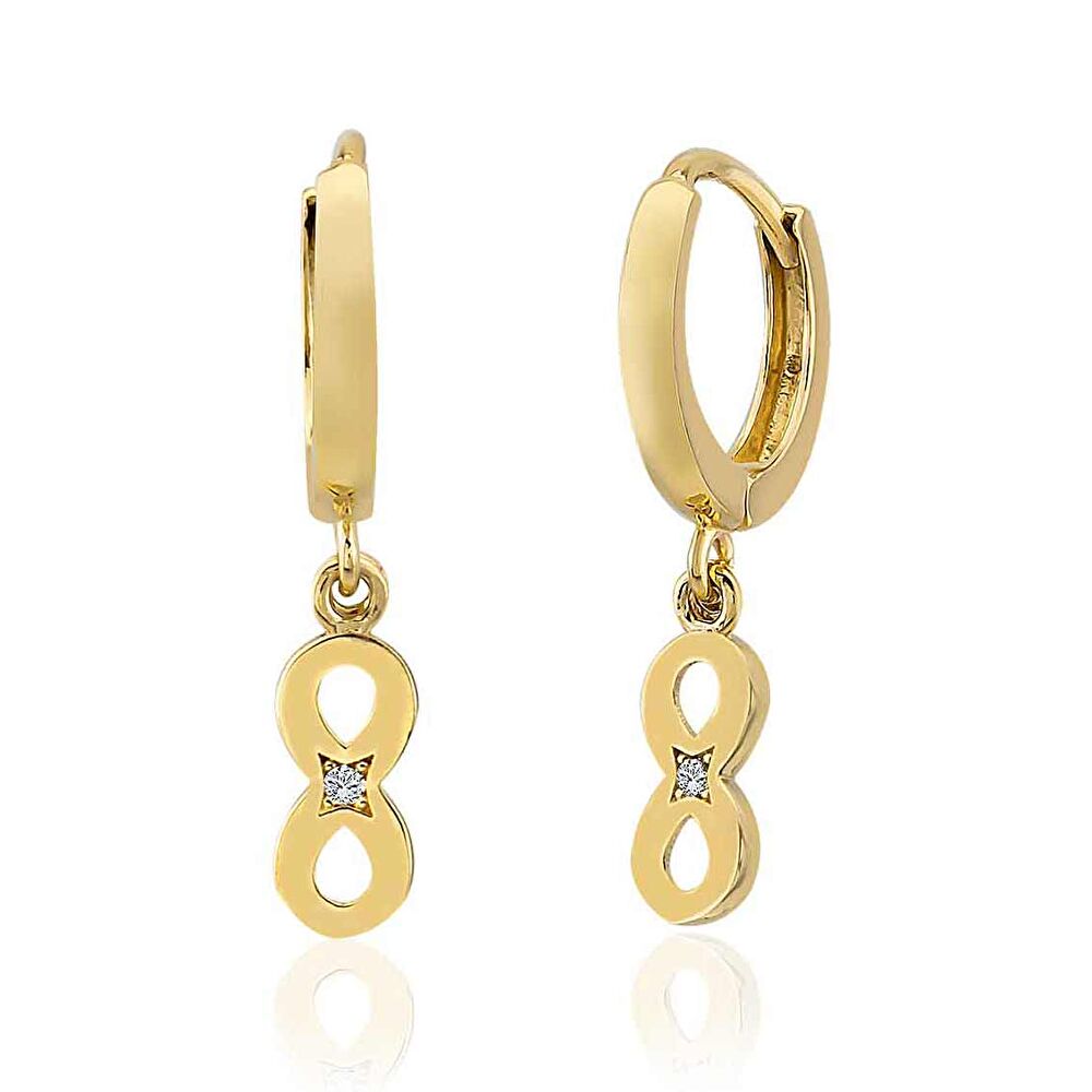 Sonsuzluk  Cahrmlı Altın Küpe - 0040687