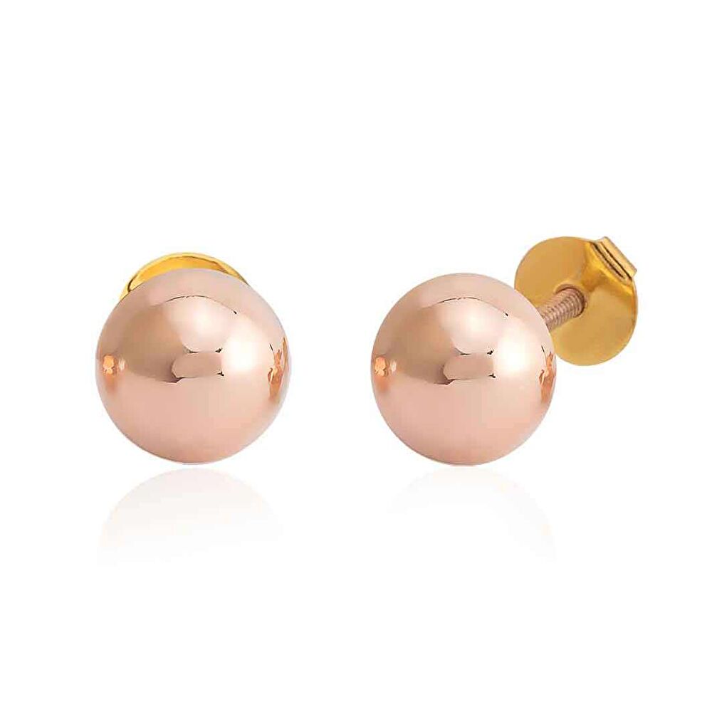 Rose Altın Top Küpe 2.5 cm - 0040839