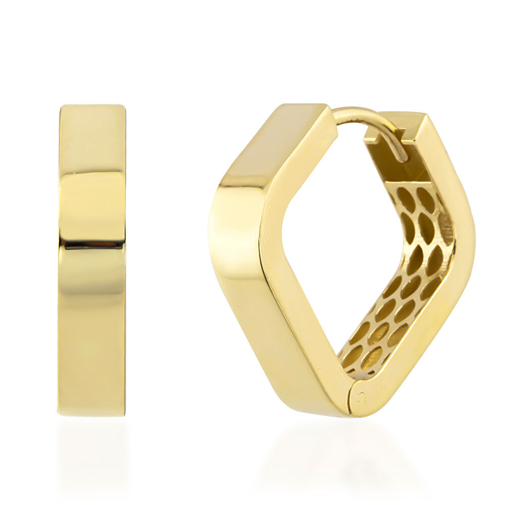 Altın Geometrik Küpe - 0001085