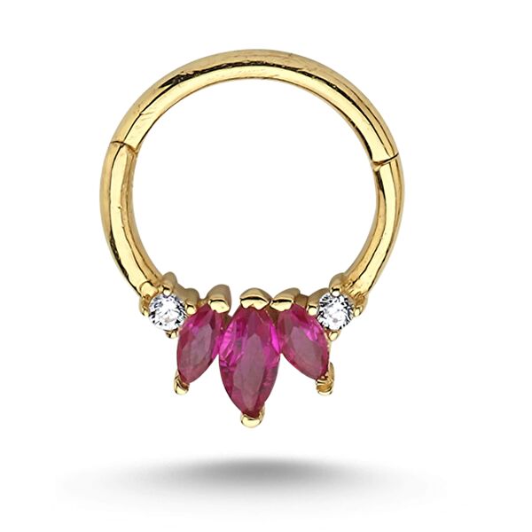 Markiz Kesim Yakut Halka Piercing